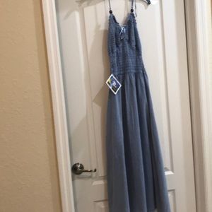 NEW Jean halter dress by Bolufe. S